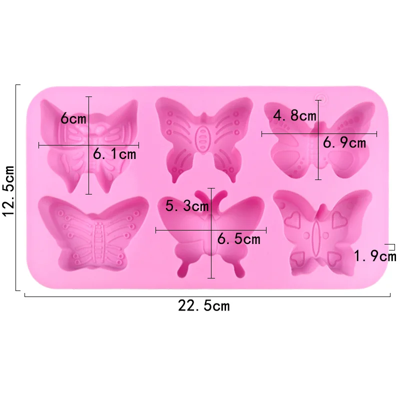 Butterfly Silicone Mold Animal Chocolate Candy Ice Cube Tray Cake Decoration Tools Cupcake Topper Soap Wax Melts Kitchen Baking