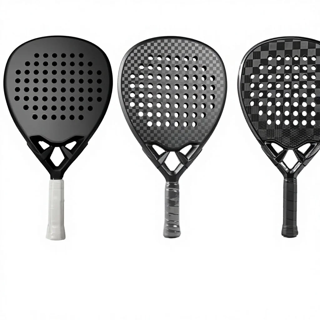

Round 12K Carbon fiber material padel paddle, multi functional tennis sports gear, high quality OEM customized polyester string