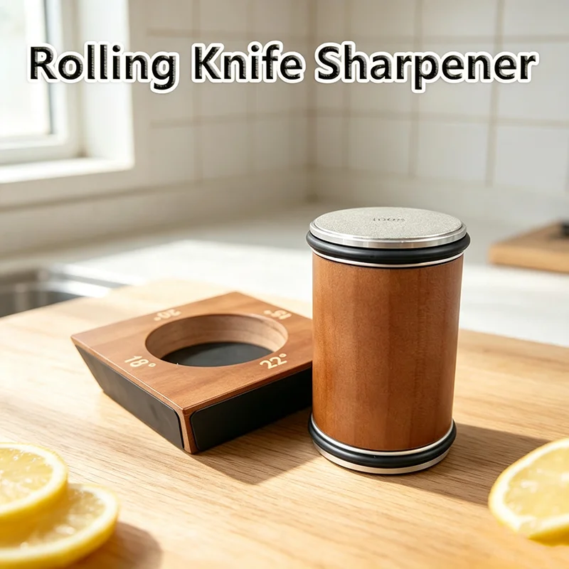 4‑Angles Rolling Knife Sharpener Kit Industrial Diamond Whetstone for Straight Edge Chef Knives Kitchen Sharpening Accessories