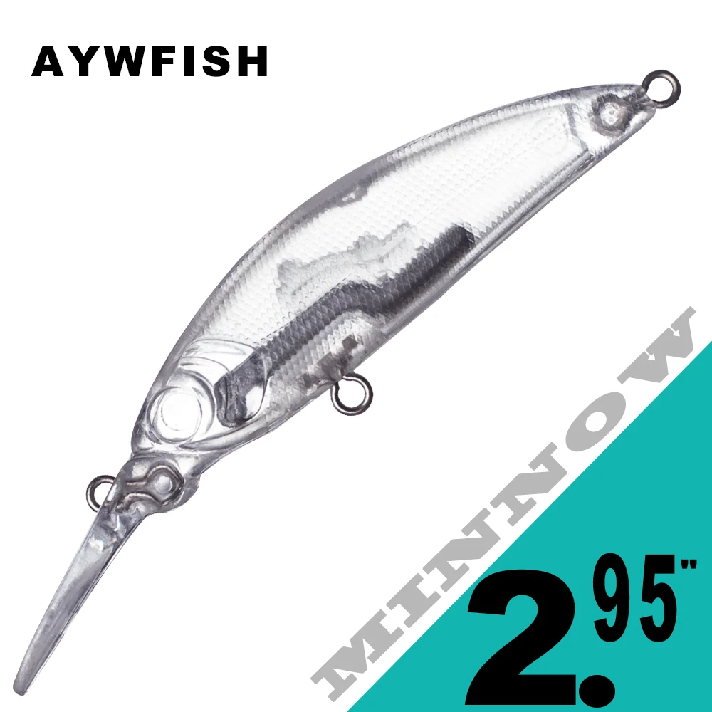 

AYWFISH 10PCS Hard Bodies Blanks 75mm 4.5g Unpainted Minnow Sinking Medium Diving Bill Mini Jerkbait Fishing Lure Tackle On Sale