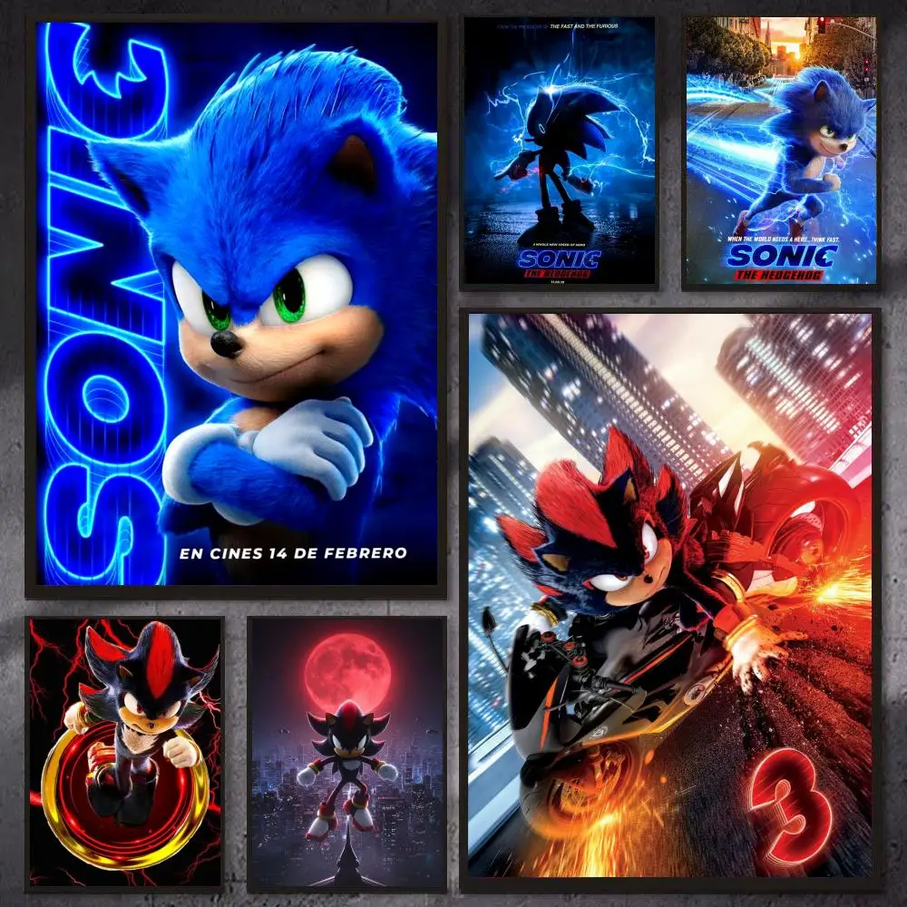 Cooles Cartoon-Film-S-Sonic-Poster, moderne ästhetische Poster, coole Premium-Dekoration für Schlafzimmer und Spielzimmer