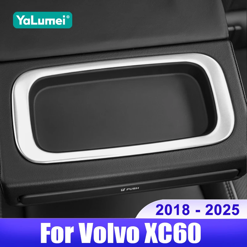 

For Volvo XC60 2018 2019 2020 2021 2022 2023 2024 2025 Car Back Row Water Cup Holder Decoration Cover Accessories