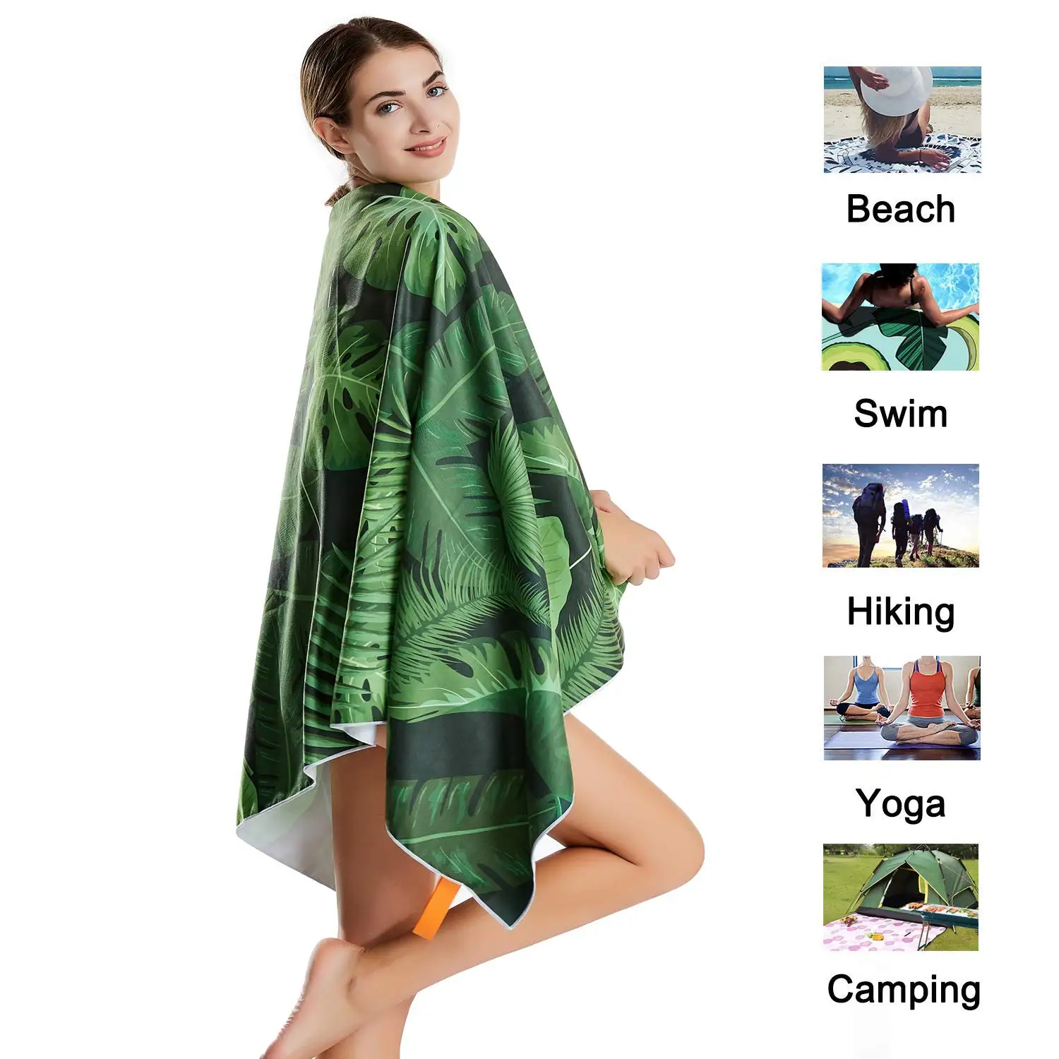 Boho Datura Serie Microfiber Bad Strandlaken Vakantie Zwemmen Vierkant Zacht Ademend En Lichtgewicht Zwembad Handdoek Interieur