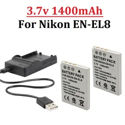 EL8 ENEL8 1400mah Camera Battery EN-EL8 For Nikon COOLPIX P1 P2 L1 L2 S1 S2 S3 S4 S5 S6 S7 S7C S8 S9 S51 S50 S52