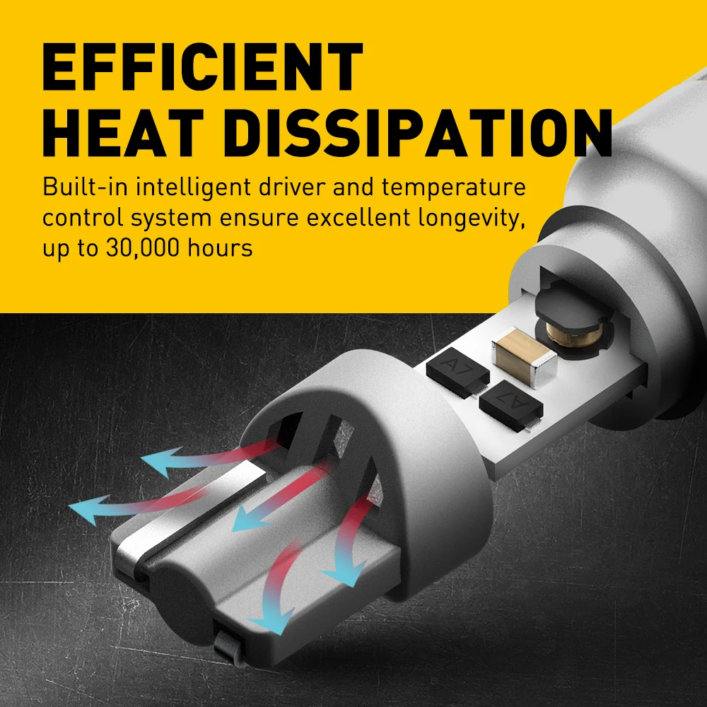 2x T15 bola lampu LED W16W bohlam Canbus OBC, bebas kesalahan LED lampu cadangan 921 912 W16W bola lampu LED mobil mundur putih Xenon DC 12V tidak ada kesalahan