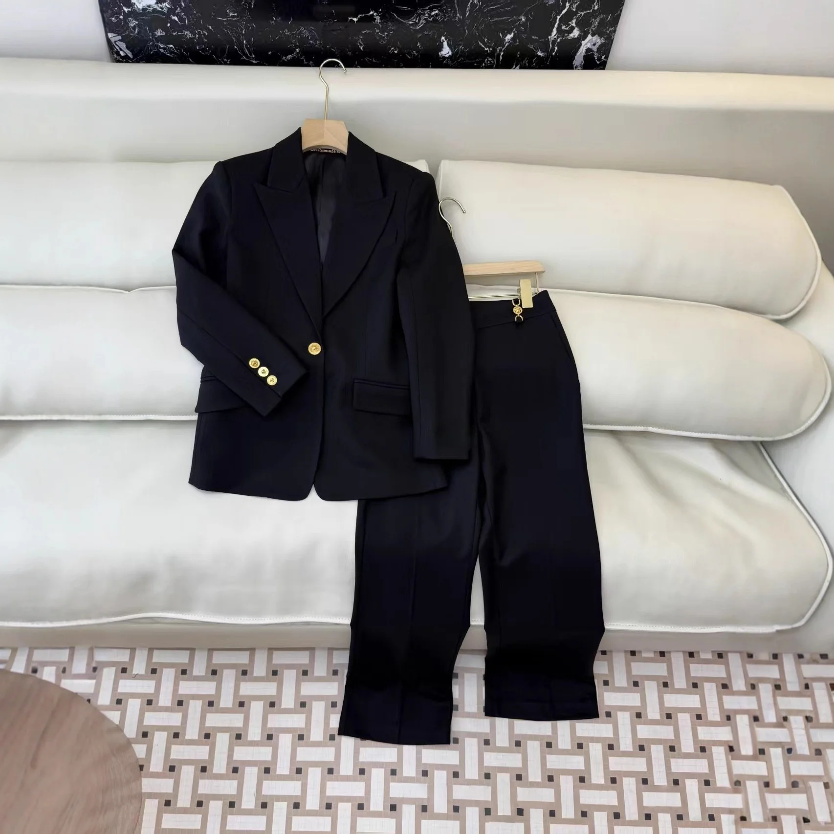 Women's Autumn and Winter New Simple Suit Jacket Pants Set