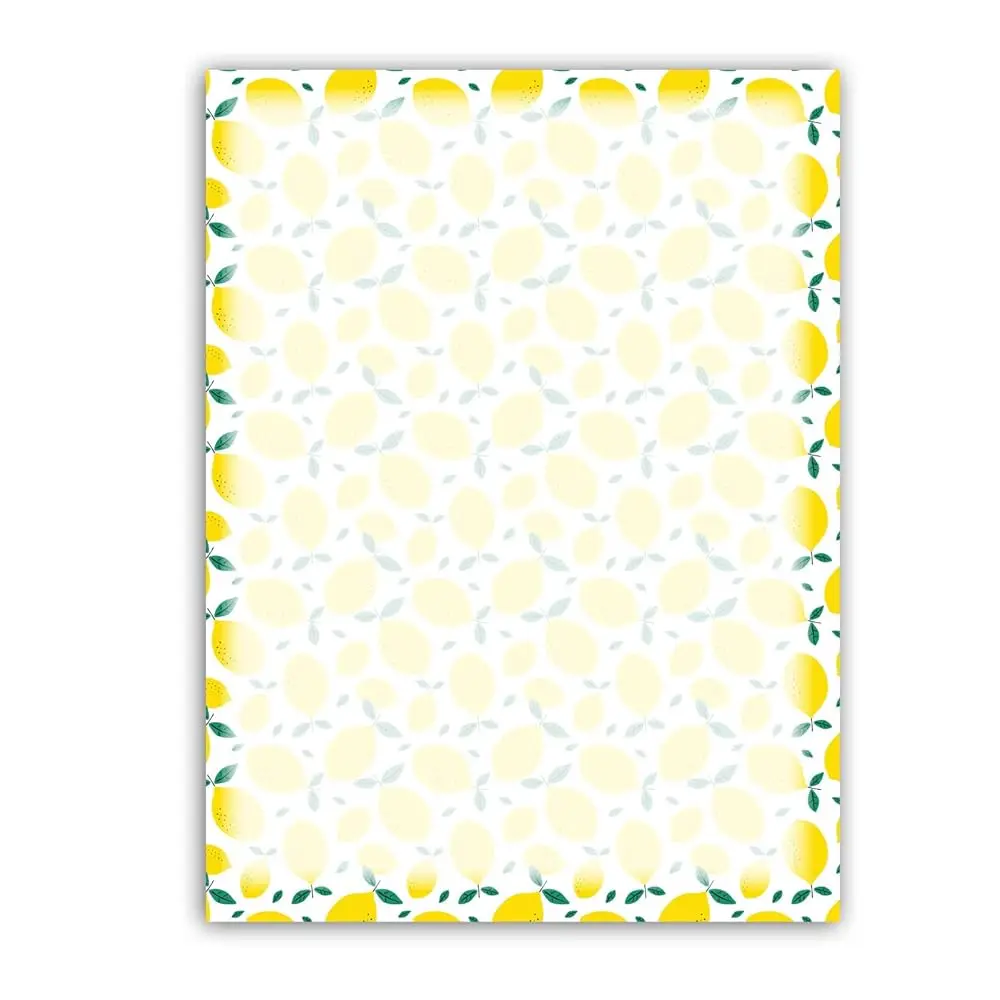 

Бумага для писем Lemon Stationery - 8,5 x 11-60 дюймов, с цитрусовым дизайном - Бумага для пищевых продуктов (Лимоны)