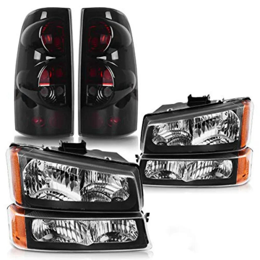 مجموعة المصابيح الأمامية والمصابيح الخلفية المتوافقة مع 0306 تشيفي سيلفرادو 1500 2500 0306 سيلفرادو 1500 HD 2500 HD 3500 07 تشيفي سيلف