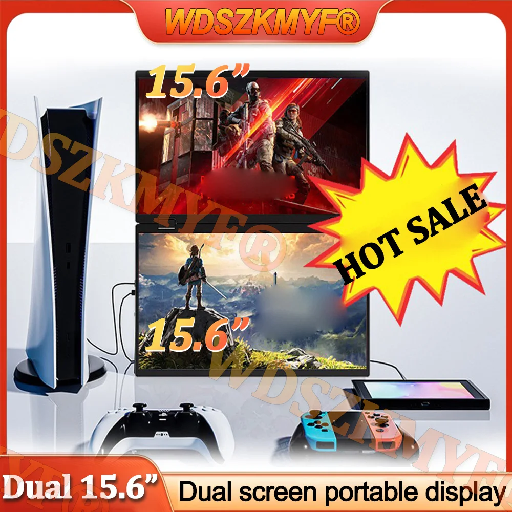 

15.6Inch Portable Dual Monitor /Singel Monitor 1080P 16:9 Low Blue Light For XBox PS4 / 5 Switch Cell Phone PC Loptop Extension