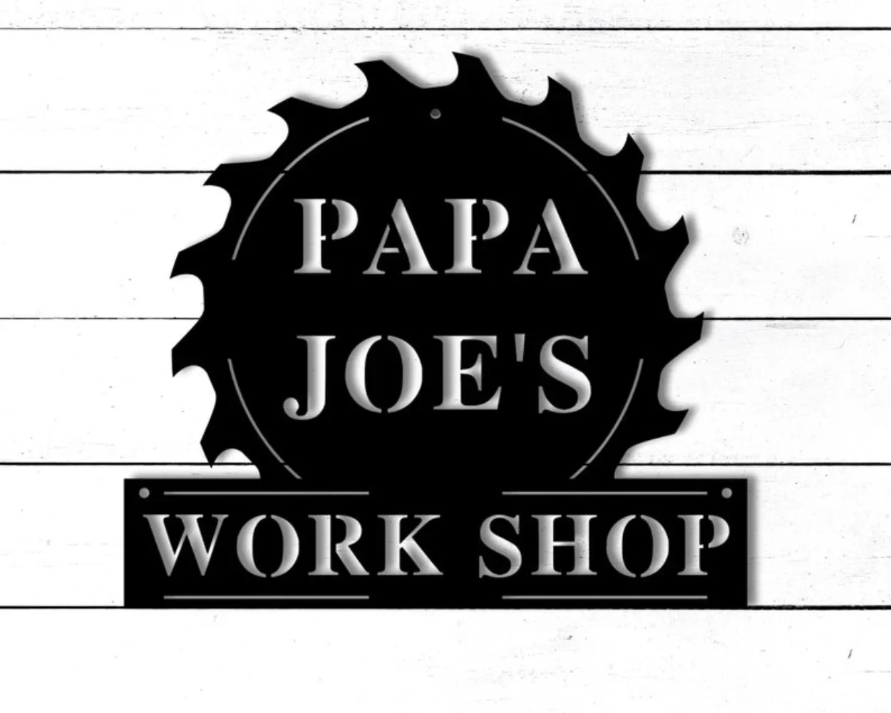 Customized Papas Workshop Fathers Day  Grandpa Custom Metal Sign for Dad Personalized house decor accessories