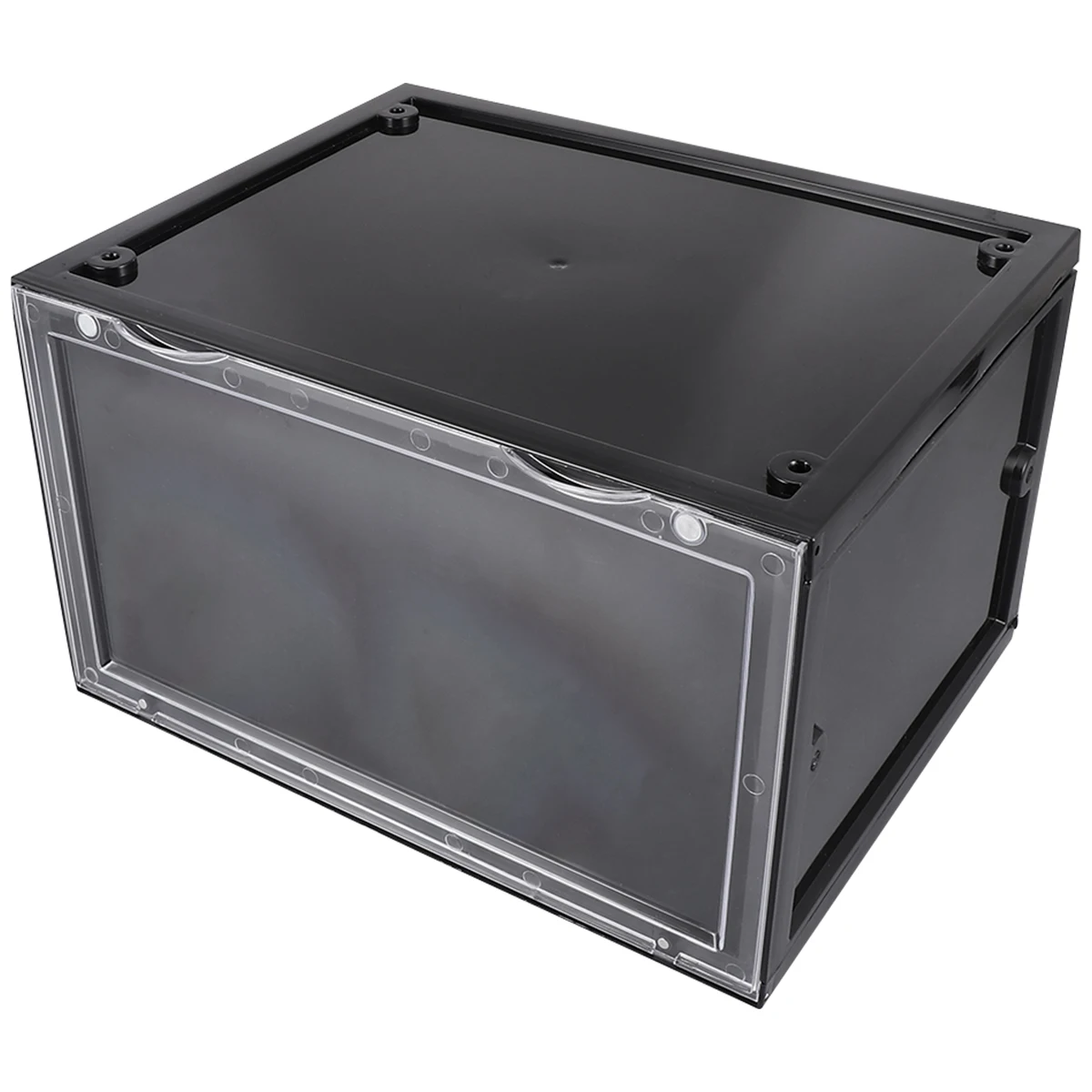 

Shoe Storage Box Dustproof Container for Sneakers Basketball Shoes Black Magnetic Type PP Material Transparent Cover High Heels