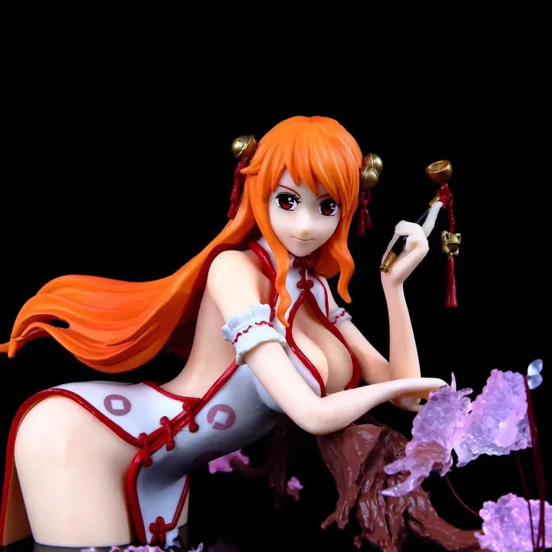 One Piece Cat Burglar Nami In Qipao Genius Navigator Straw Hat Pirates Figure Toys Collection Ornaments Anime Peripheral Gifts