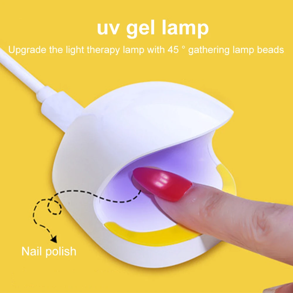 Minilámpara portátil para secar uñas, luz LED UV de secado rápido, conector USB de un solo dedo, herramientas de arte