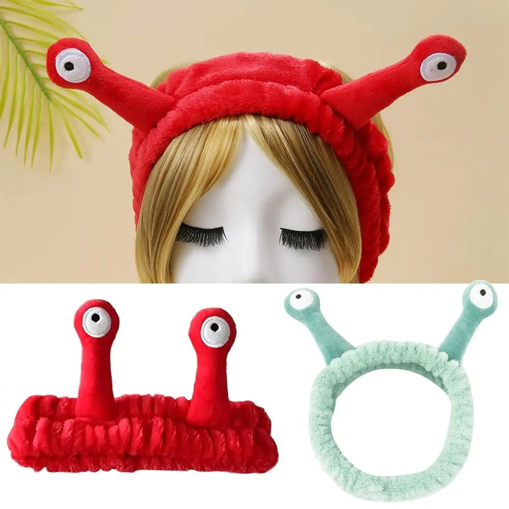 Nette Korallen Fleece Cartoon Schnecke Stirnband Elastische Make-up Gesicht Waschen Haarband Hautpflege Haar Zubehör Frauen Mädchen