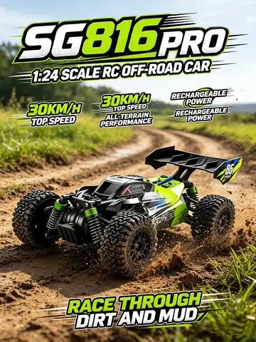 SG816MAX 1:24 4WD Brushless High Speed 40KM/H RC Off Road Car SG816 PRO Drift Remote Control Toys for Boys Adults Outdoor Racing