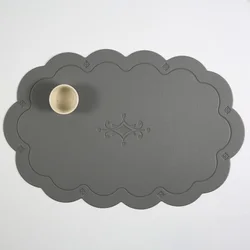 1pcs Faux leather dining placemat with Edge embossing insulation mat hotel restaurant placemats coasters