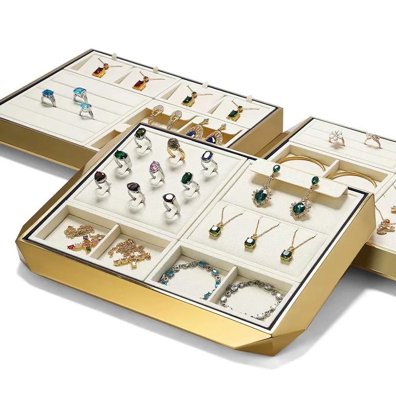 Metal Frame Earring And Bracelet Storage Organizer Ring Necklace Tray for Jewelry Accessories Counter Display tray