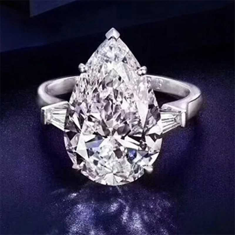 Solitaire ronde geslepen 6ct Lab Diamond Ring 925 Sterling Zilver Engagement Wedding Band Ringen voor vrouwen Bruidsfeest Sieraden Cadeau