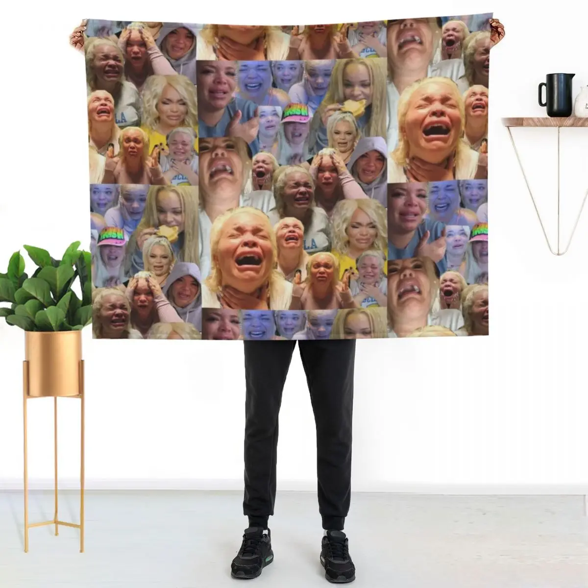 

Trisha Pastas crying on her kitchen floor collage Throw Blanket Wrinkle Resistant Lightweight Blanket