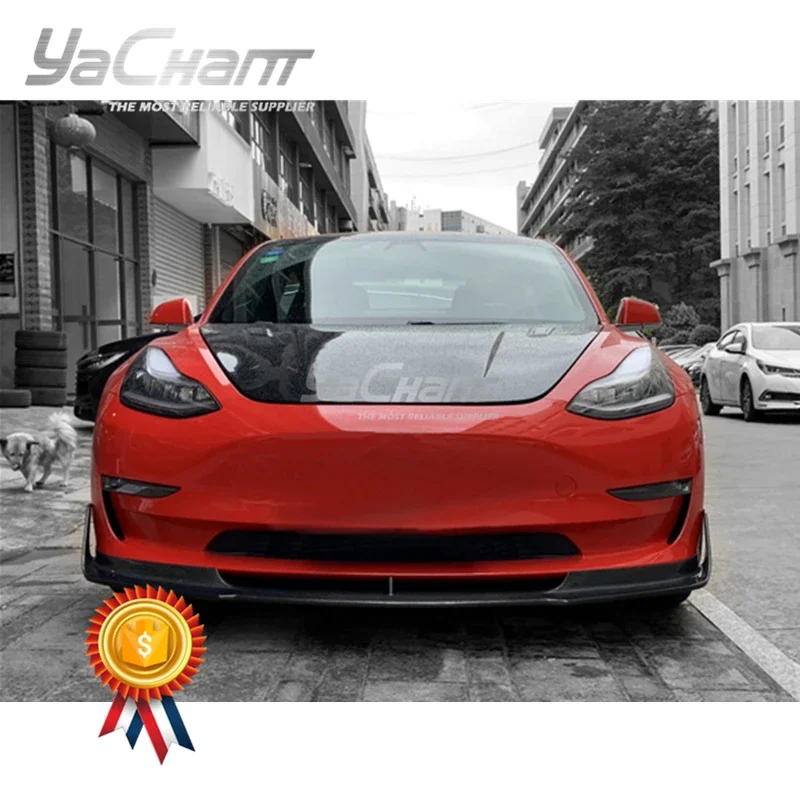 Carbon Fiber Front Bumper Splitter For 2018-2019 TESLA Model 3 VRS Style Front Lower Lip