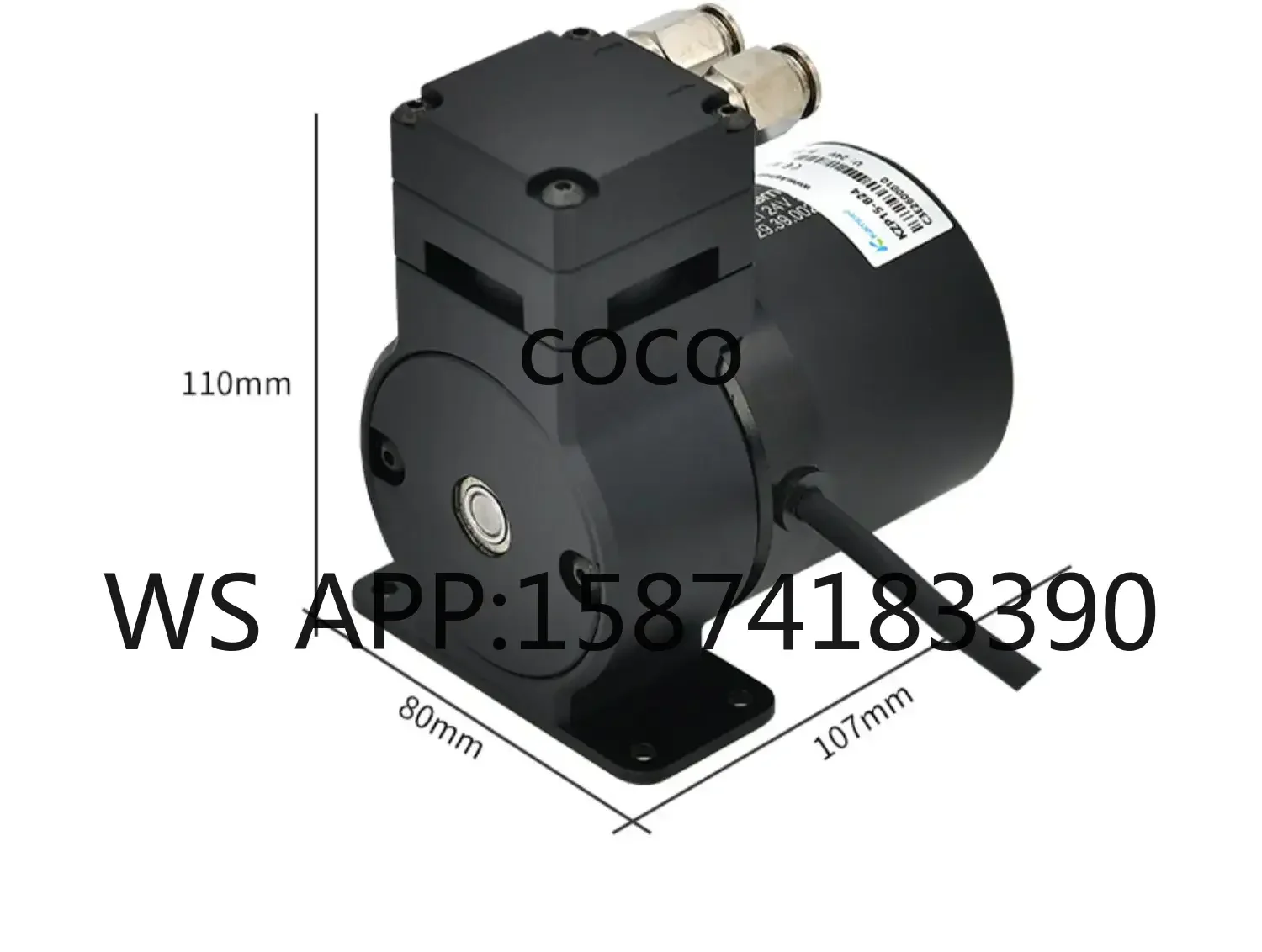 Large Flow 24V Diaphragm Air Compressor, Piston Type Gas Sampling Vacuum Pump