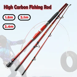 High Carbon Fiber Fishing Rod, 1.8m, 2.1m, 2.4m, Max Power 30kg, Slow Jigging Sea Boat, Spinning, 3 Section, Ocean, Saltwater