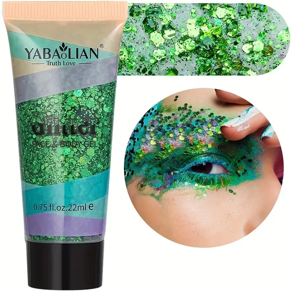 マーメイドスパンコールボディグリッタージェル - カーニバル、パーティー、フェスティバル、ステージパフォーマンスに最適な長持ちする輝き - 女の子に最適