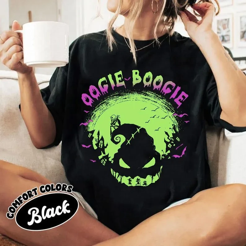 كابوس قبل عيد الميلاد دعونا قميص Oogie Boogie ديزني جاك وسالي تي شيرت Oogie Boogie باش