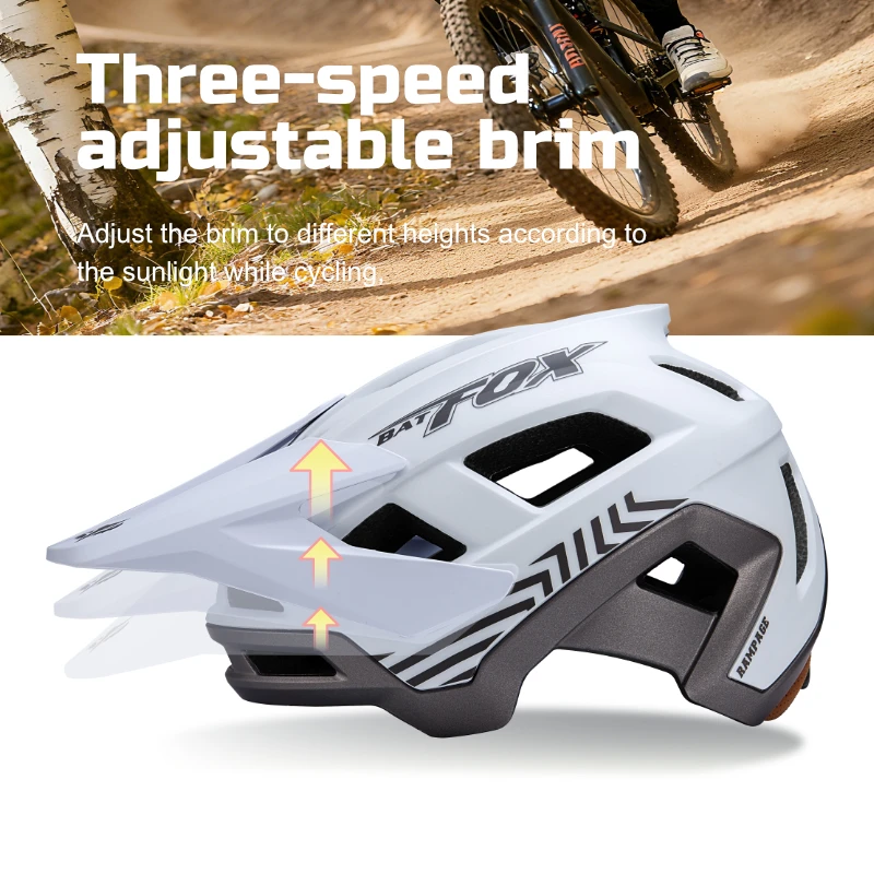 

Велосипедный шлем BATFOX MTB со съемным регулируемым солнцезащитным козырьком, подходящий для троп и городской езды на велосипеде, велосипедный шлем унисекс для электронного велосипеда