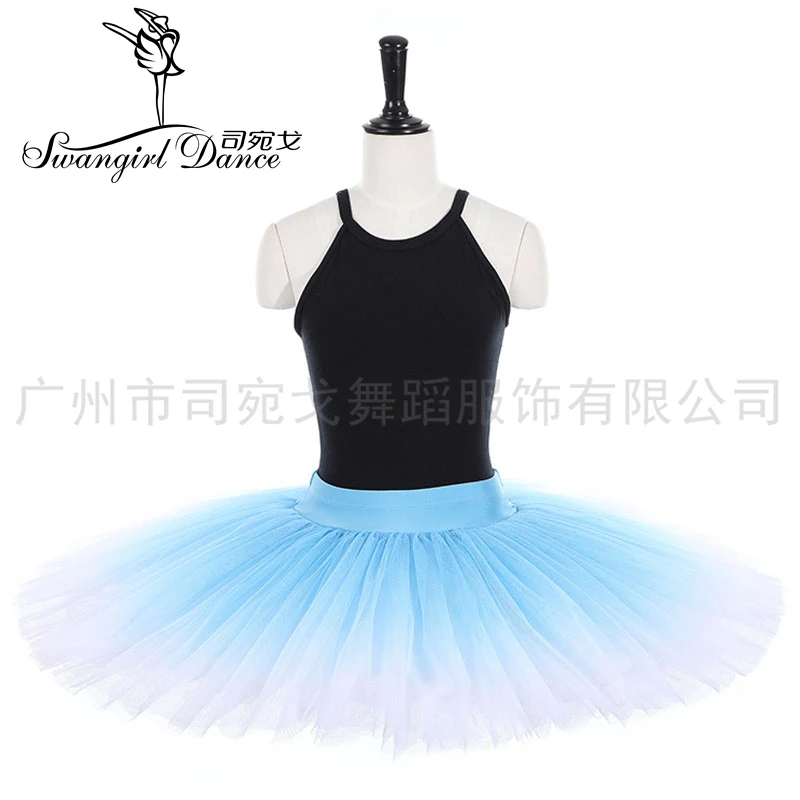 New Adult Gradient Pancake Half Ballet Tutu Firm Tulle Practice Tutu Skirts Kid Platter Purple BT4012
