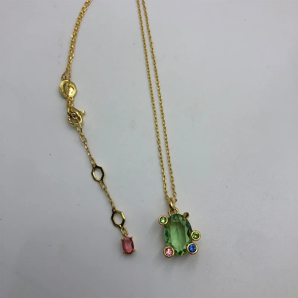 

2025 New Gema Hybrid Cutting Colored Crystal Necklace Luxury Romantic Women's Jewelry Exquisite Gift