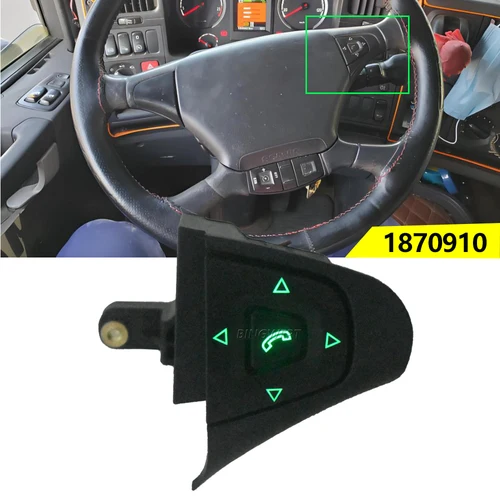 Imagen 2 del producto Interruptor de Control RH de 5 pines de primera calidad, perilla de botón de volante de velocidad, Menús de autocruise para camión serie SCANIA P G R T 1870910
