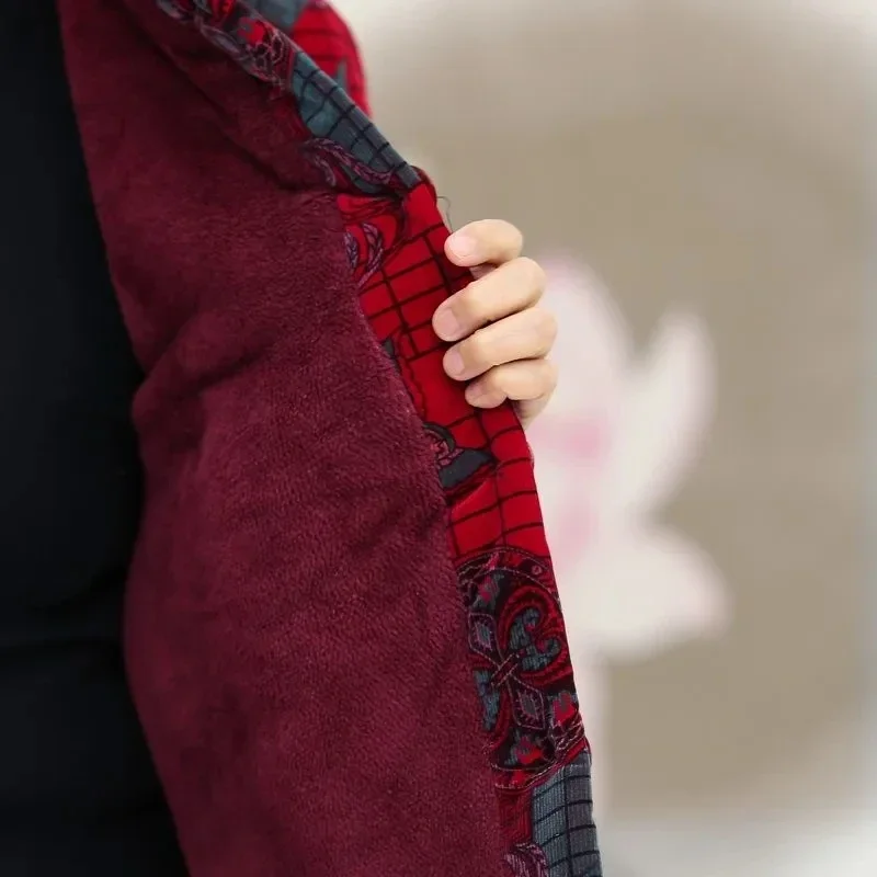 Winter Cotton-Padded Jacket Women's New Thick Velvet Warm Coat Middle Aged Mother Parkas Female Outerwear Women Basic Coats2025