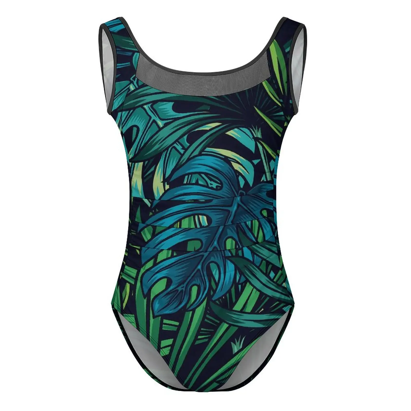 Palm Leaf Swimsuit Sexy Tropical Plant One Piece Swimwear Push Up Swimsuits Modern Vacation Bath Monokini