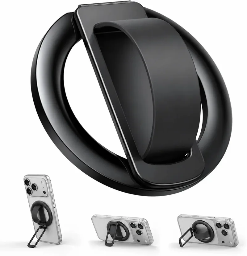 Silicone Magnetic Wristband Phone Holder for Magsafe, Rotatable Ring Stand for Desktop, Anti-Slip Finger Grip for IPhone Samsung view 2