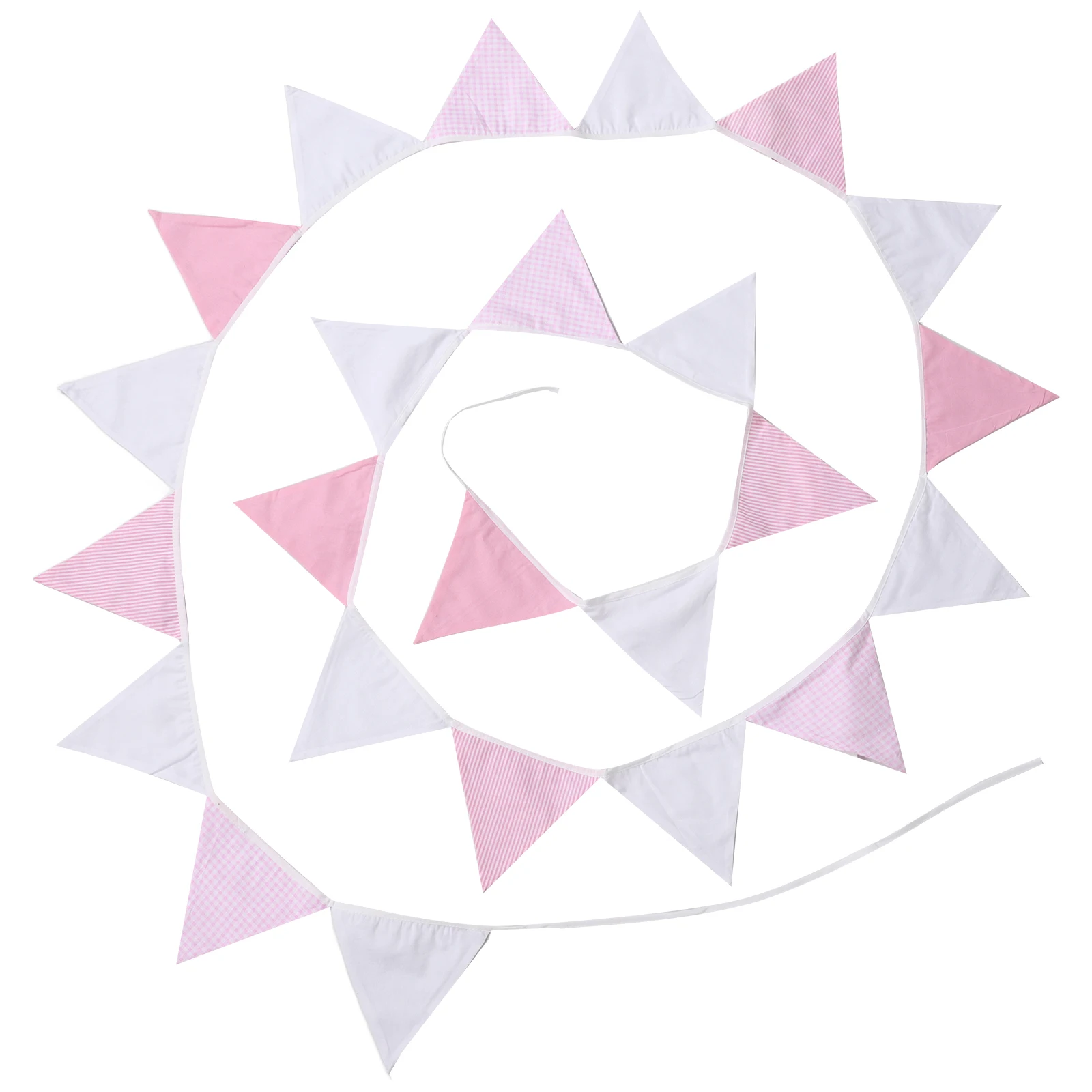 

Cotton Triangle Flags Bunting Banner Garland Reusable Washable Wedding Birthday Fabric Hanging Flags Baby Photo