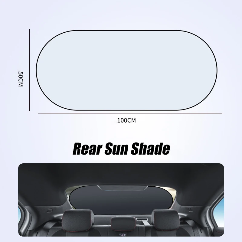 UV-Reflective Car Sun Shade Cover Rear Windshield Sun Protection Sunshade Heat-Isolation Car Privacy Curtains Foldable Storage