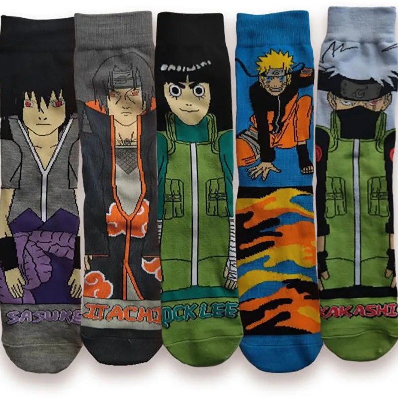 New Naruto Socks Cartoon Anime Kawaii Uzumaki Naruto Cotton Socks Mid-calf Men and Women\'s Warm Sock Gifts Average Size