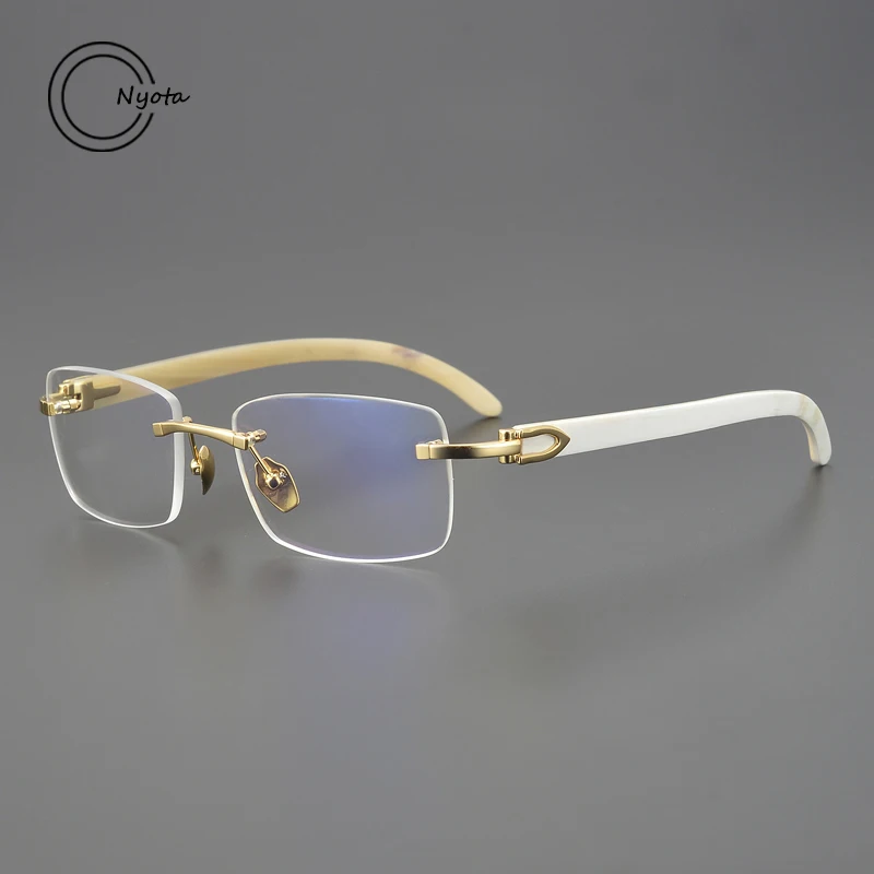 

Natural Buffalo Horn Square Glasses Frame Men Handmade Designer Optical Eyewear Myopia Reading Women Prescription Eyeglasses