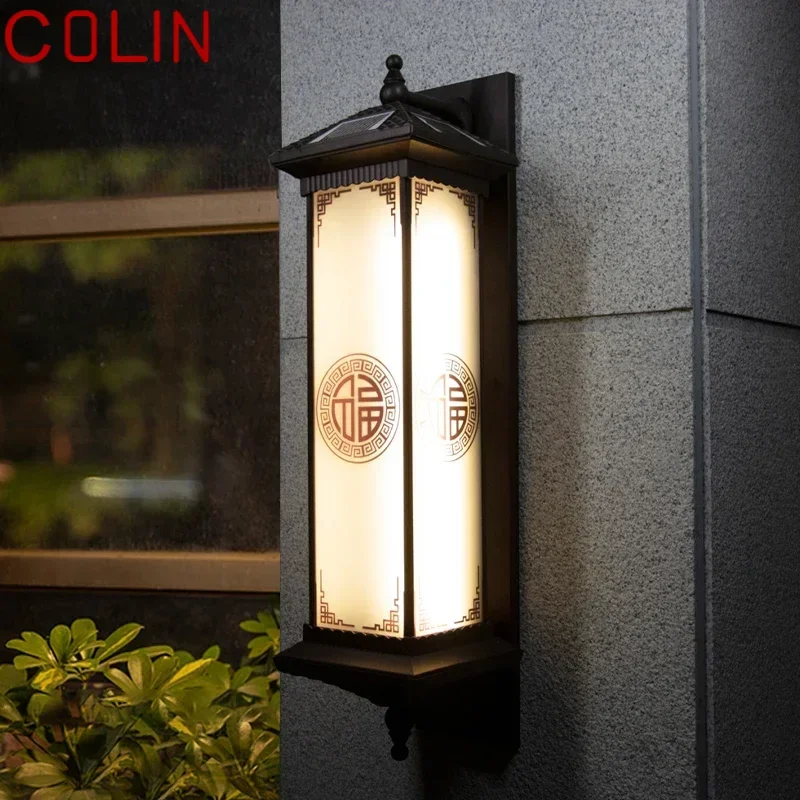 COLIN Solar Wall Lamp Creativity Chinese Outdoor Sconce Light LED Waterproof IP65 for Home Villa Corridor Courtyard