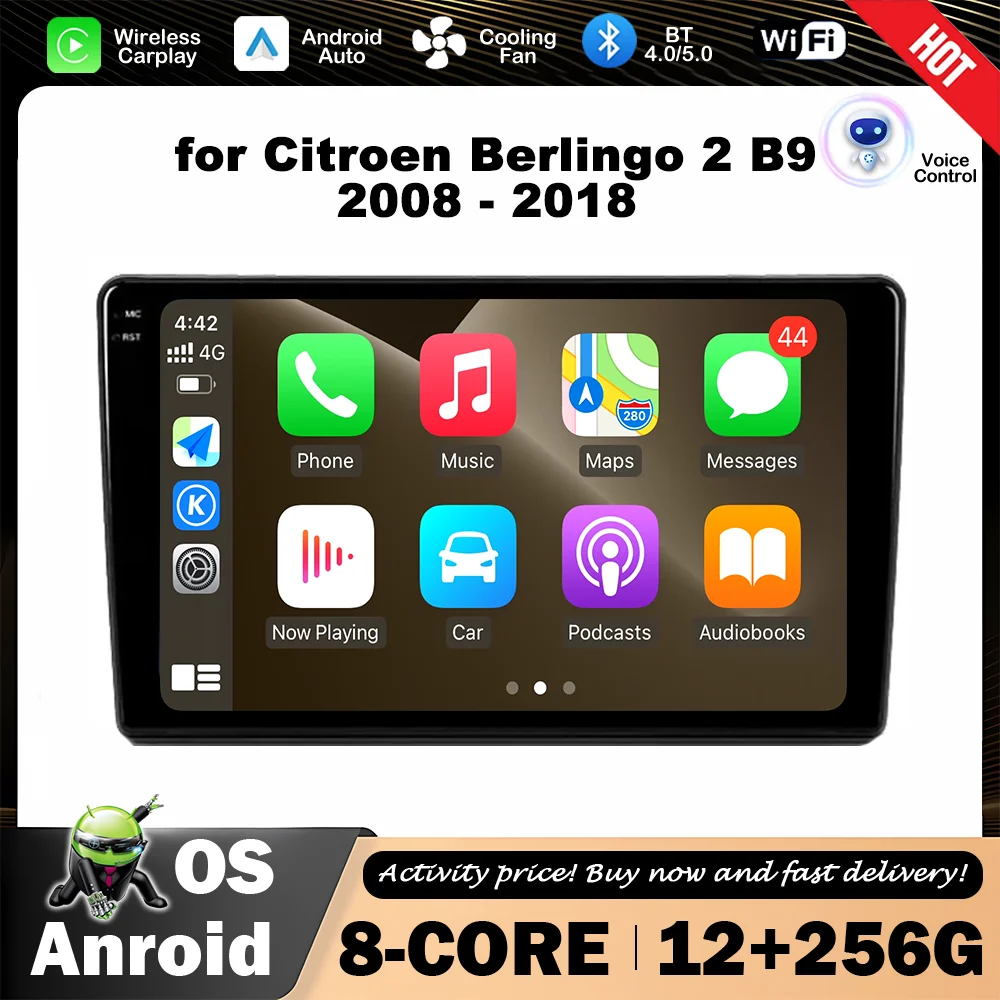 

9 '' Touch Screen Android OS Bluetooth Car Radio Audio Player for Citroen Berlingo 2 B9 2008 - 2018 GPS Navigation Auto Tools