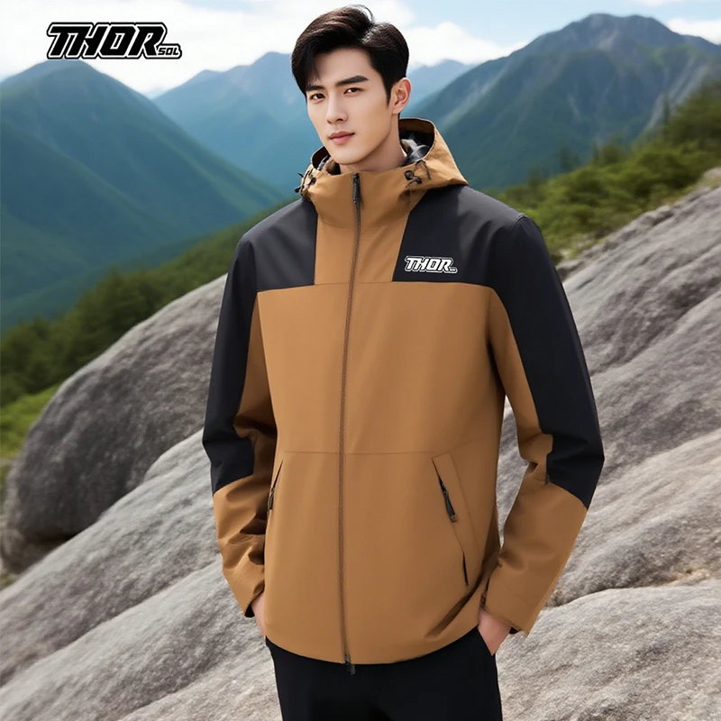 

Brown Cycling Jacket Men Women Windproof Waterproof Bike Windbreaker THORSOL Bicycle Motorcycles Coat Giacca Ciclismo Invernale
