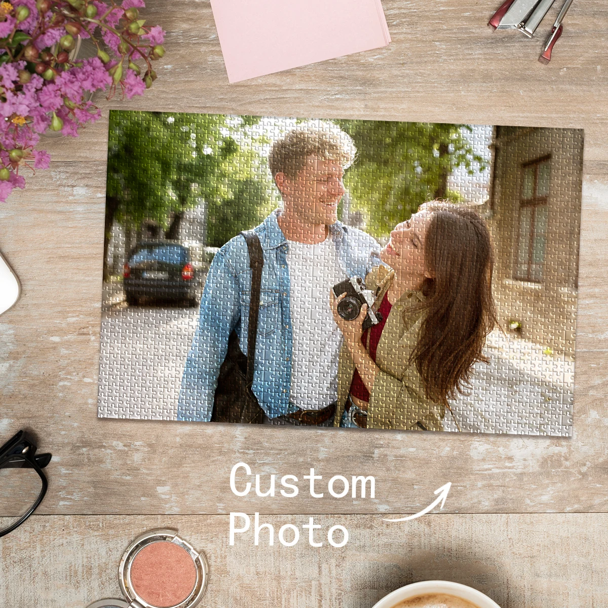 35/300/500/1000pcs Personalized Custom Photo Puzzle Couple Jigsaw Puzzle for Every Piece is Unique - Pieces Fit Together Perfect