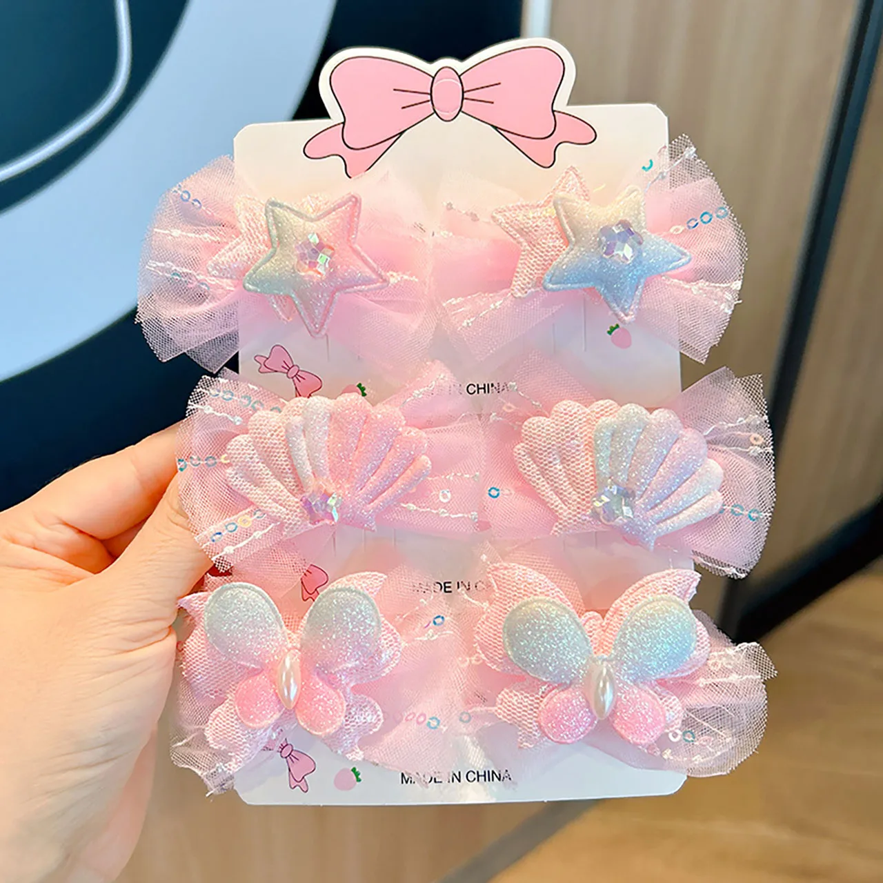 

2PCS/Set Fairy Baby Girl Hair Clips Mesh Gauze Butterfly Bell Princess Hairpins Kids Barrettes Sided Clips Children Headwear