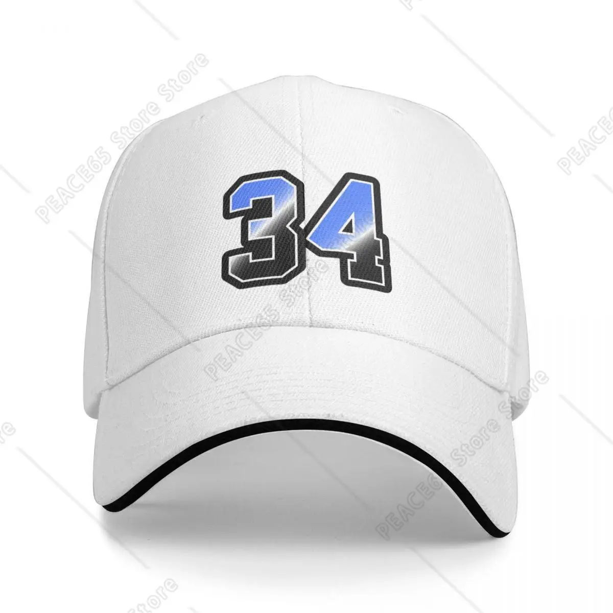 

Fade Color Number Blue Black 34 Personalized Baseball Cap For Women Fashion Womens Snapback Caps Sport Sunscreen Hat