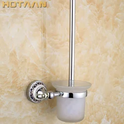 . Toilet Brush Holder,ceramic Solid Brass Construction Base ,Bathroom accessories YT-11812