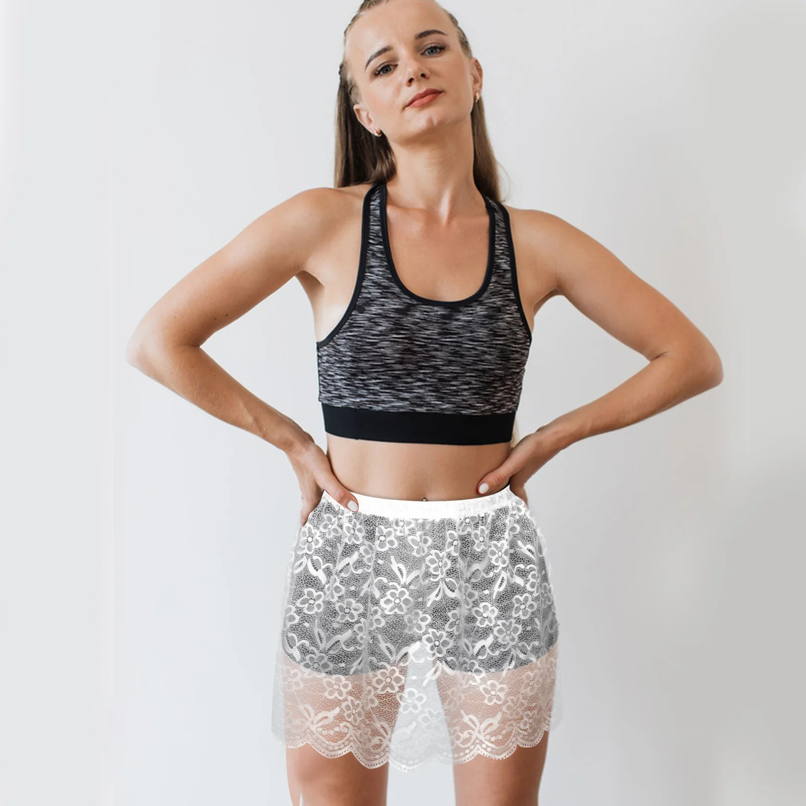 

Fashionable Lower Sweep Skirt Extender Half-Length Shirt Extender For Women Chinlon Lace Skirt Underskirt For Short Dresses