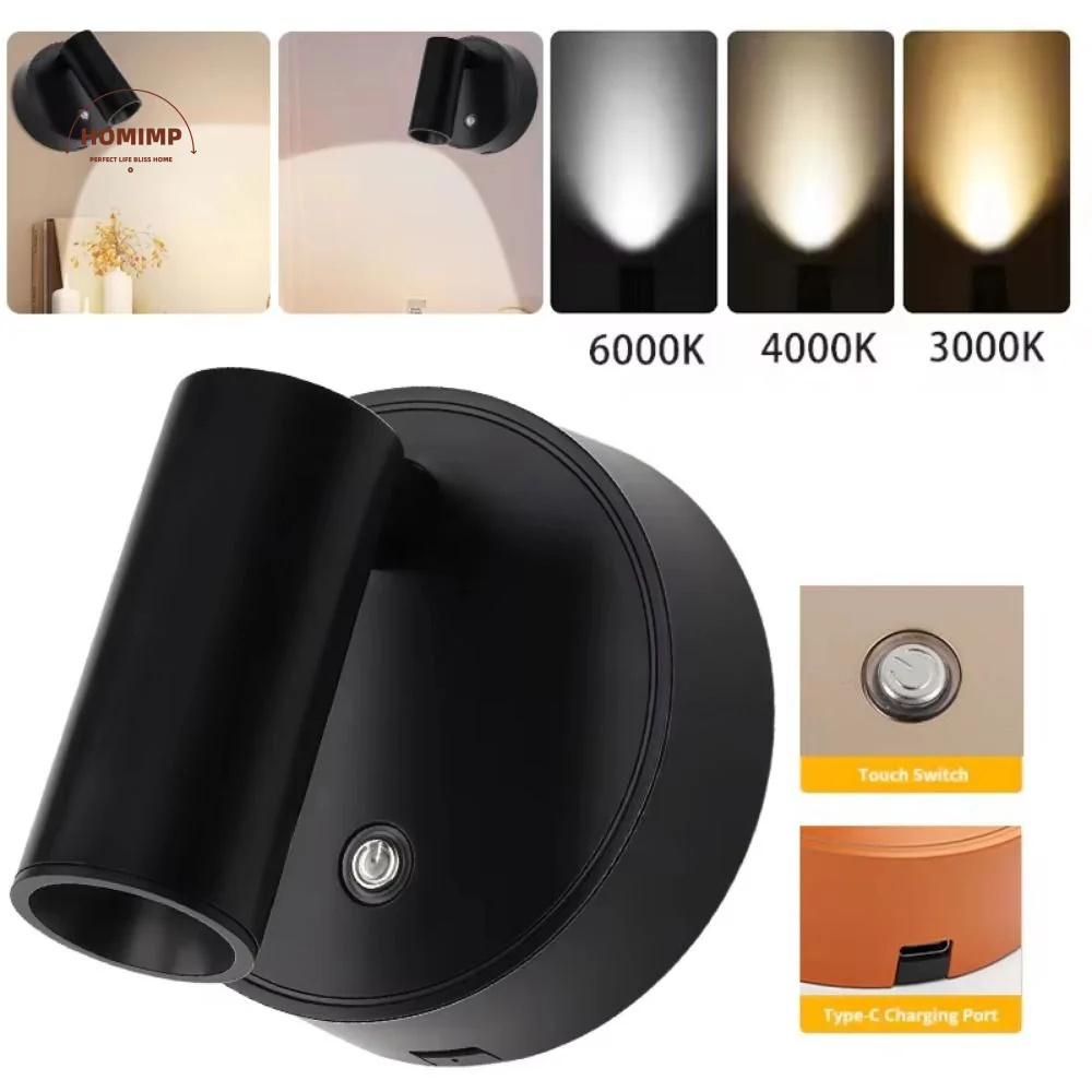 

Wireless LED Wall Sconces Light 0.5W 360° Rotation Magnetic Wall Lamp Touch Sensor Dimmable LED Cordless Wall Light Art Decor
