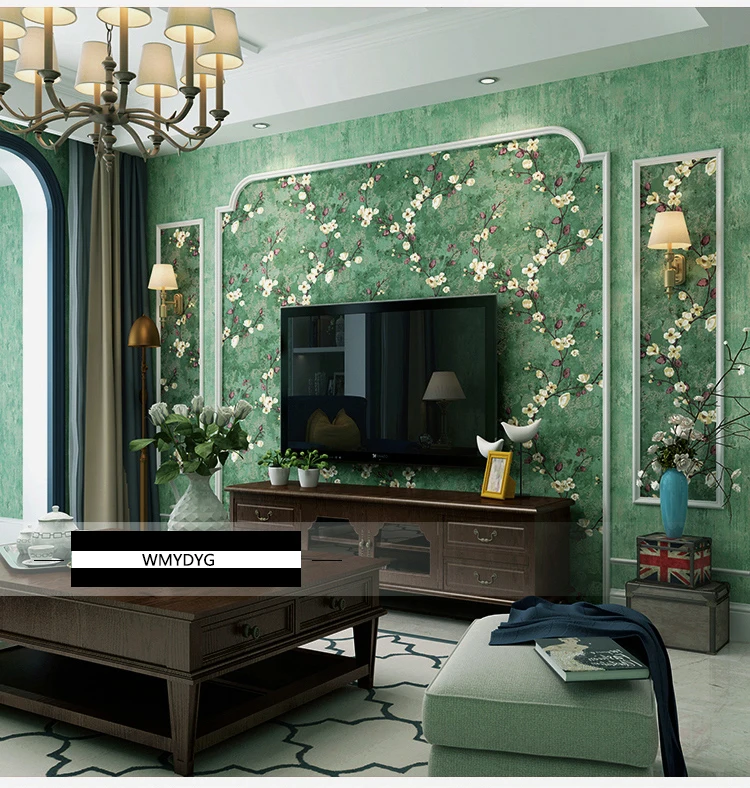 Green Vine Flower Wallpaper Mural Home Decor Bedroom Living Room Tv Sofa Background Wallpaper