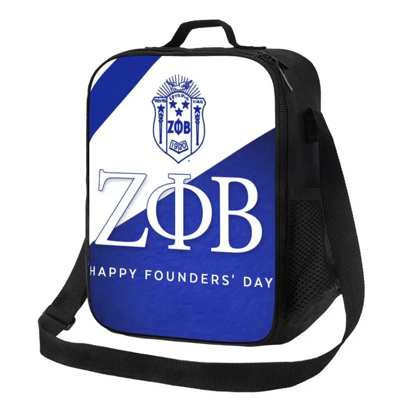 Zeta Phi Beta Greek Letter 1920 Insulated Lunch Bags for Women ZOB Portable Cooler Thermal Food Bento Box Kids School Children